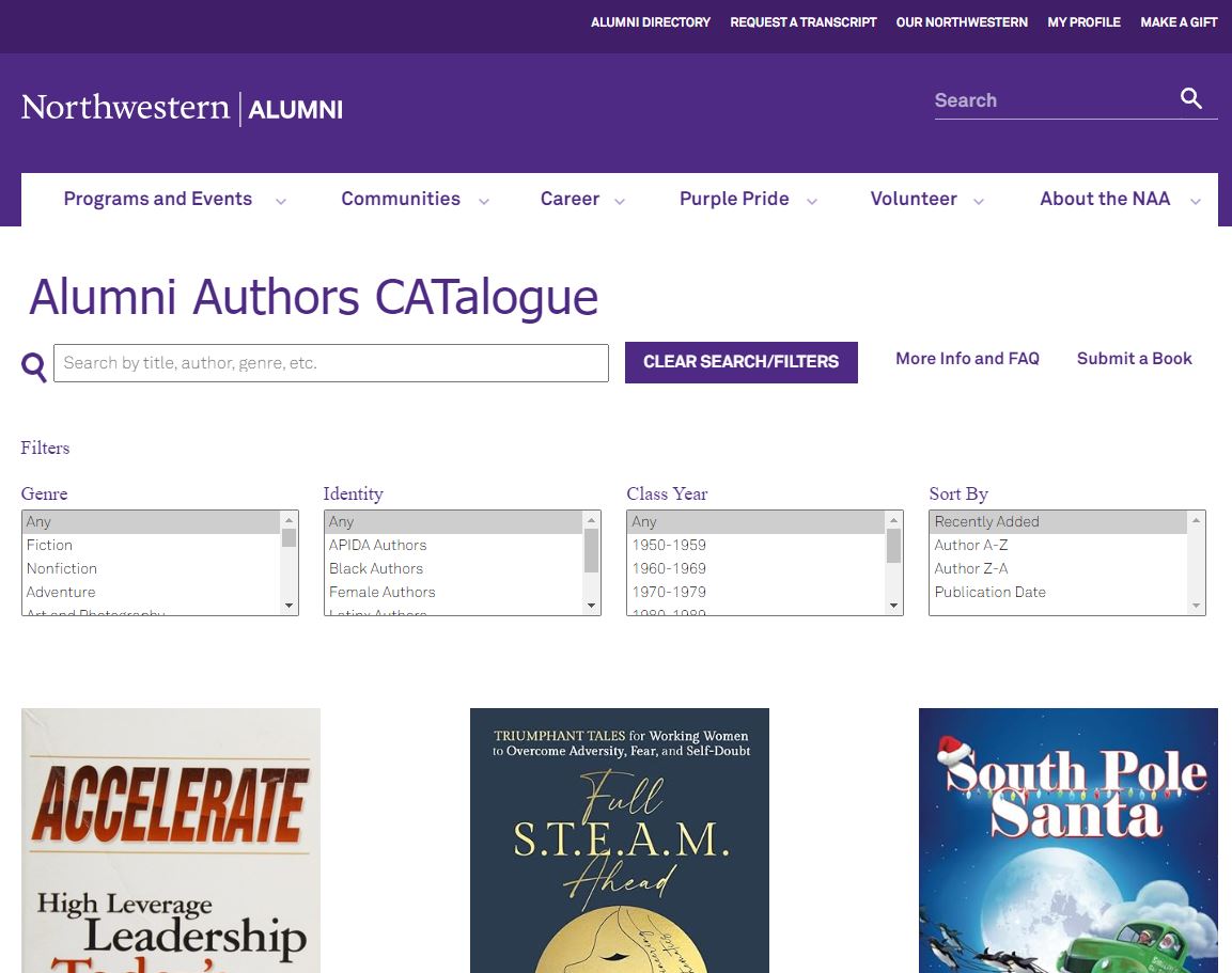 Northwestern Alumni Authors CATalogue