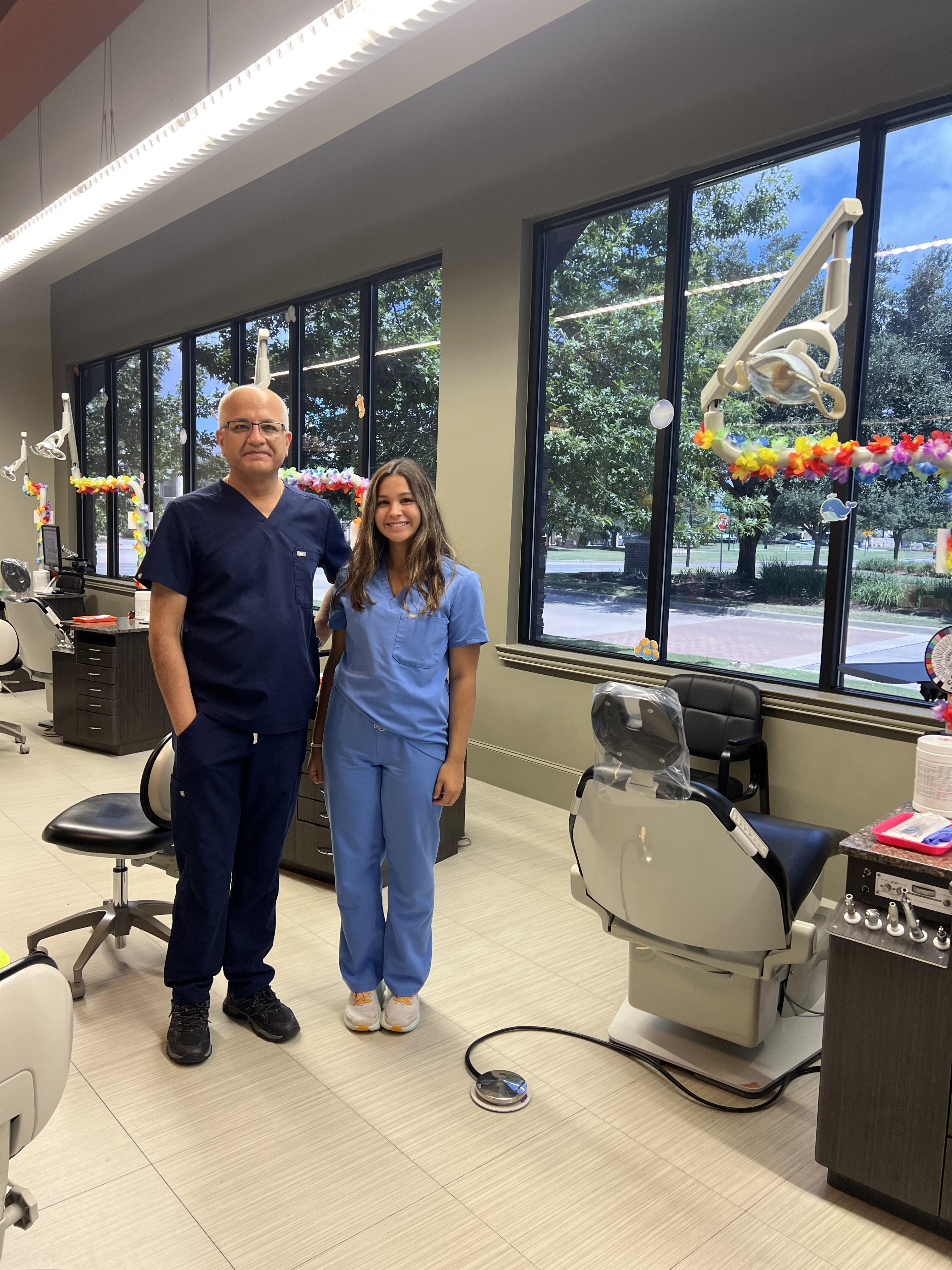 Kinkaid student Maia (Class of 2025) interned at Katy Orthodontics with orthodontist Manish Dhutia.