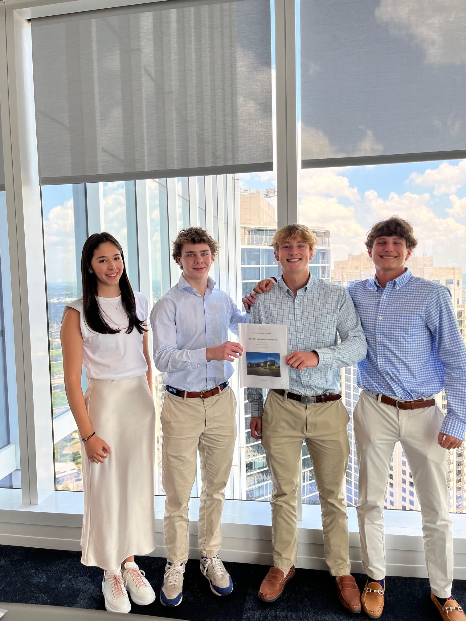 Real estate firm Hines is headquartered in Houston, Texas, U.S. A Class of 1990 Kinkaid alumnus there hosted interns Greta, Gabriel, Charlie, and John (all Class of 2025).