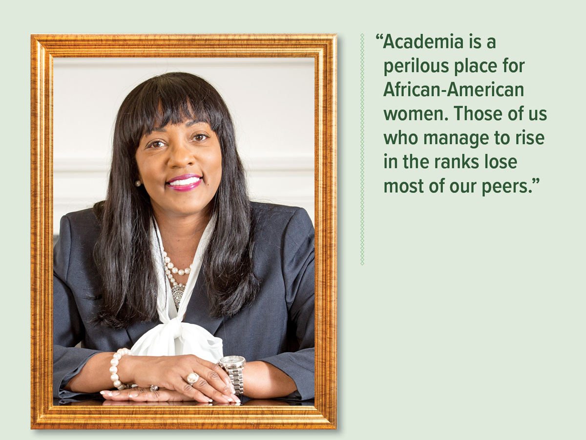 Andrea Lewis Miller: "Academia is a perilous place for African-American women. Those of us who manage to rise in the ranks lose most of our peers."