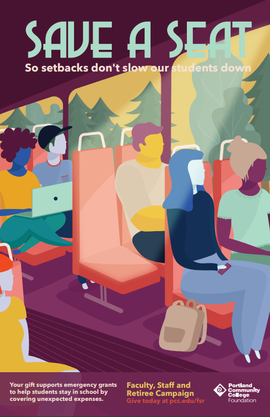 cartoon people riding a bus