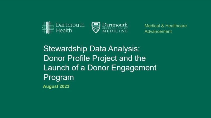 Reimaging Donor Engagement and Stewardship: Data Driven Program Development