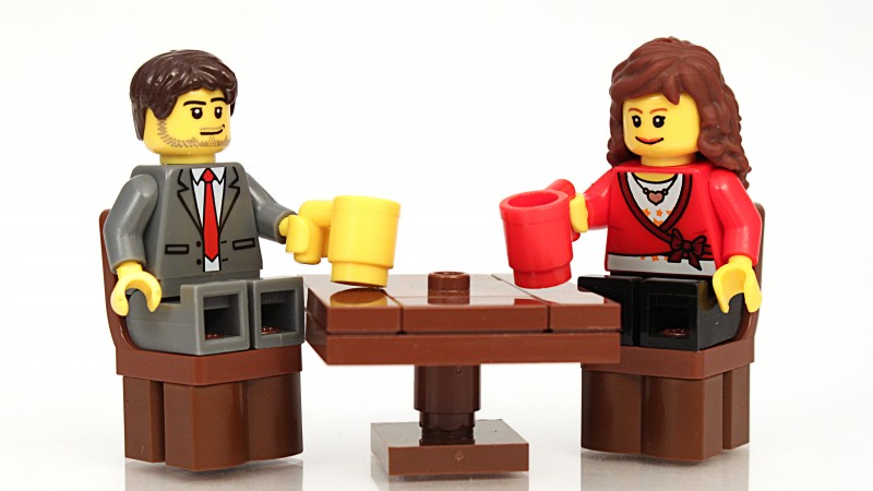 lego figurines in an office